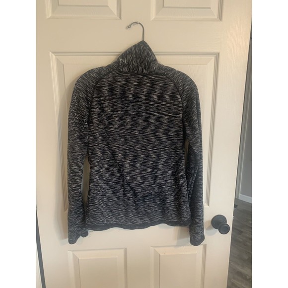 Avalanche Womens Sweatshirt Small Black Space Dye Fleece Snap Neck Pullover Soft - Picture 7 of 13